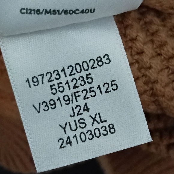 Lands' End Men's XL Warm Tawny Brown LS Vertical Stripe Cotton Blend Cardigan - Picture 15 of 16